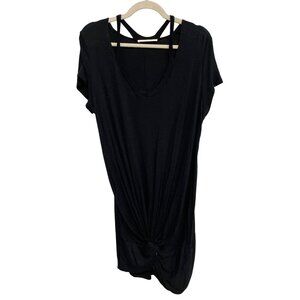 Eldridge Dress Size Large Short Sleeve Scoop Neck Twist Front Solid Essentials